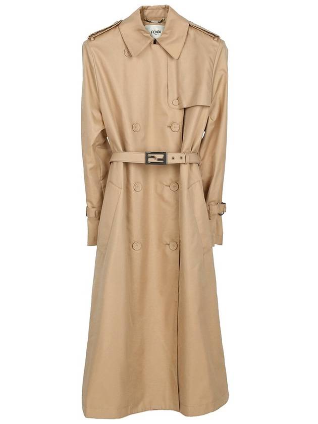 Abrigo Double Breasted Belted Trench Coat Beige - FENDI - BALAAN 2