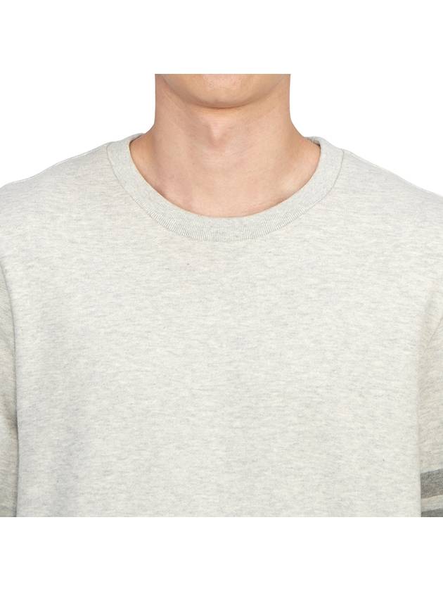 Classic Loopback Terry Tonal 4-Bar Relaxed Fit Crewneck Sweatshirt Pale Grey - THOM BROWNE - BALAAN 6