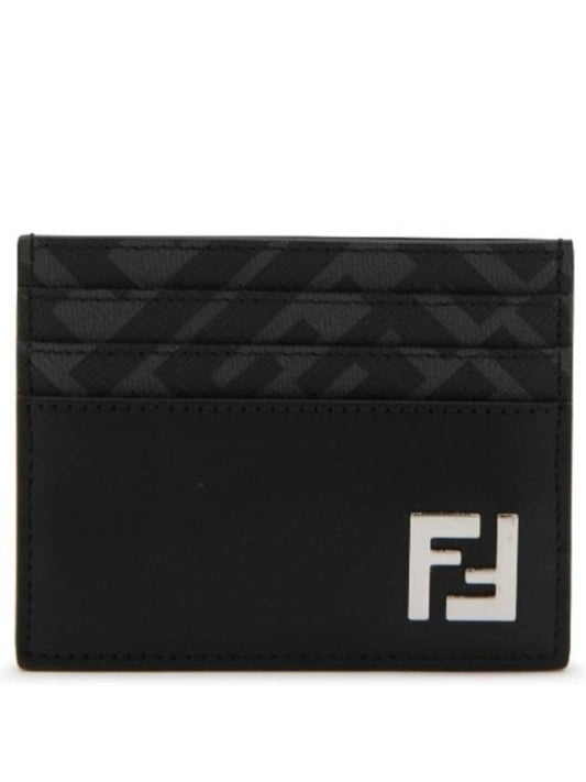 FF Square Leather Card Wallet Black - FENDI - BALAAN 2