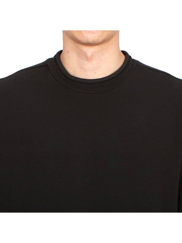 Stretch Cotton Fleece Mock Turtleneck Sweatshirt Black - STONE ISLAND - BALAAN 6