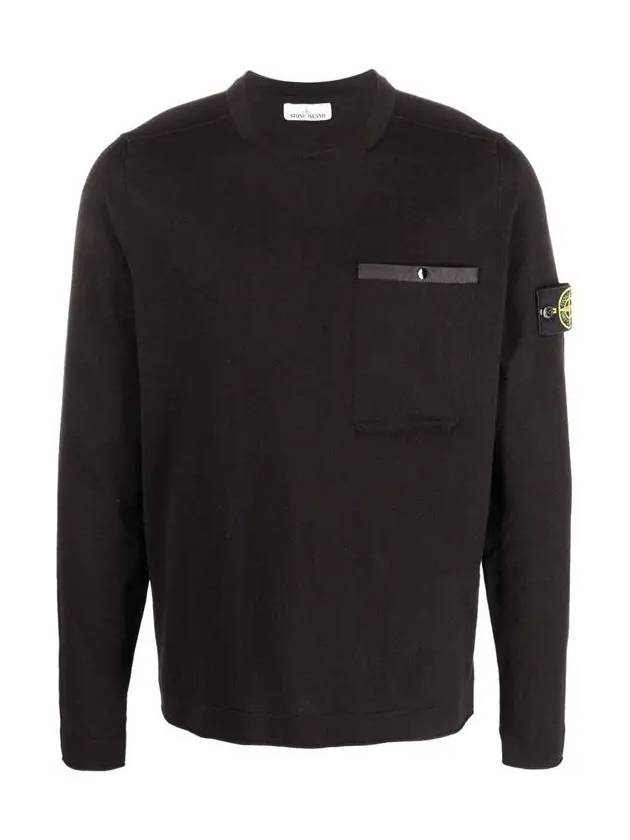 Wappen Patch Low Pocket Knit Top Black - STONE ISLAND - BALAAN 3