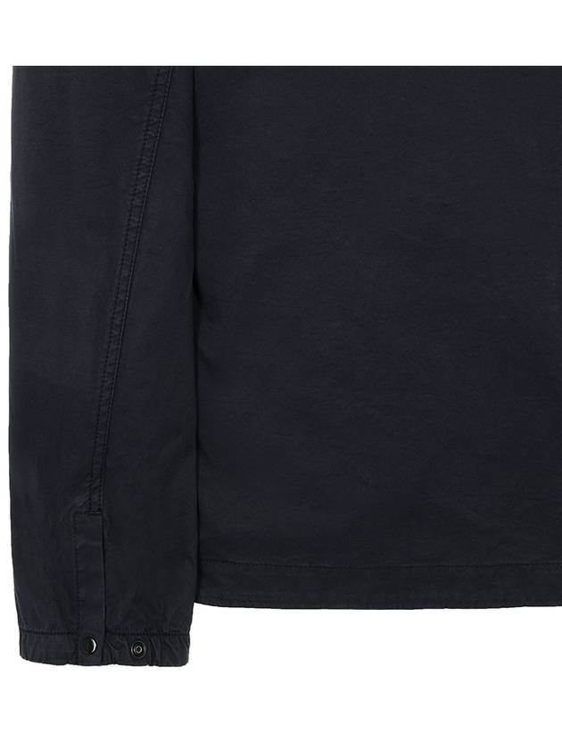 Stretch Cotton Twill Overshirt Zip-up Jacket Navy Blue - STONE ISLAND - BALAAN 7