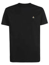 ORB Logo Cotton Short Sleeve T-Shirt Black - VIVIENNE WESTWOOD - BALAAN 2