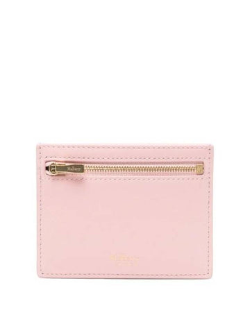 Zippered Grained Leather Card Wallet Light Pink - MULBERRY - BALAAN 1