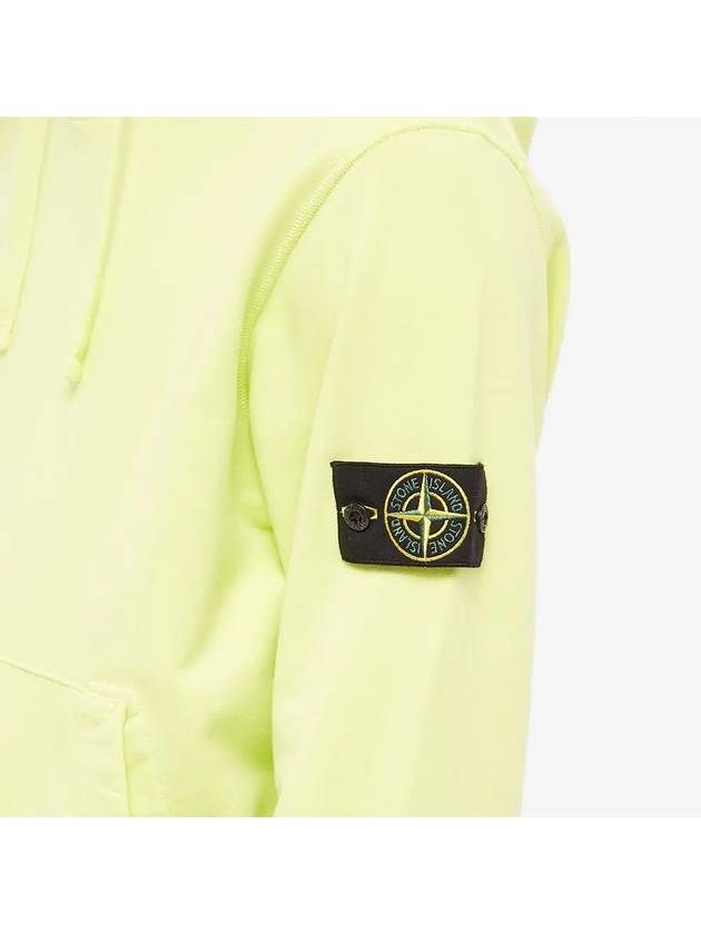 Waffen Patch Cotton Fleece Hoodie Lemon - STONE ISLAND - BALAAN 3