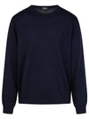 Embroidery Logo Wool Knit Top Navy - A.P.C. - BALAAN 1