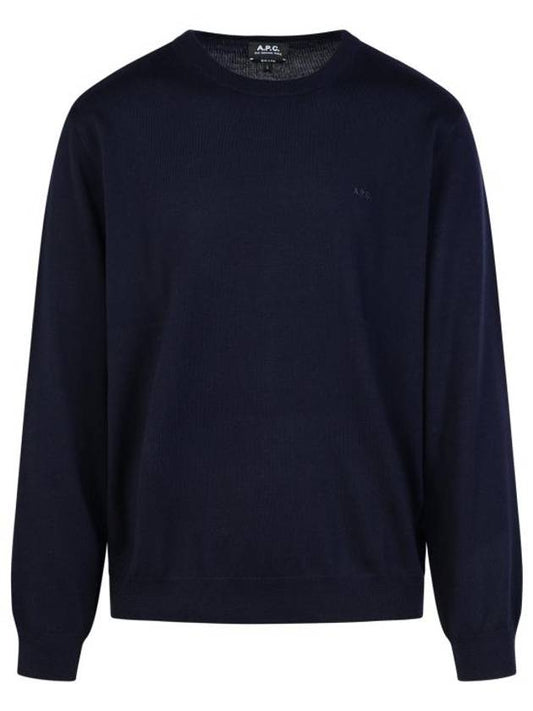 Embroidery Logo Wool Knit Top Navy - A.P.C. - BALAAN 1