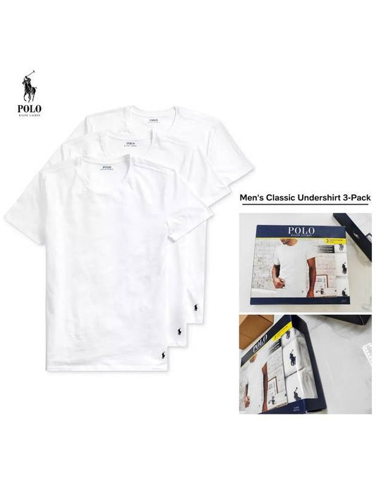 Polo short sleeve t shirt classic fit plain 3 pack set white - POLO RALPH LAUREN - BALAAN 1