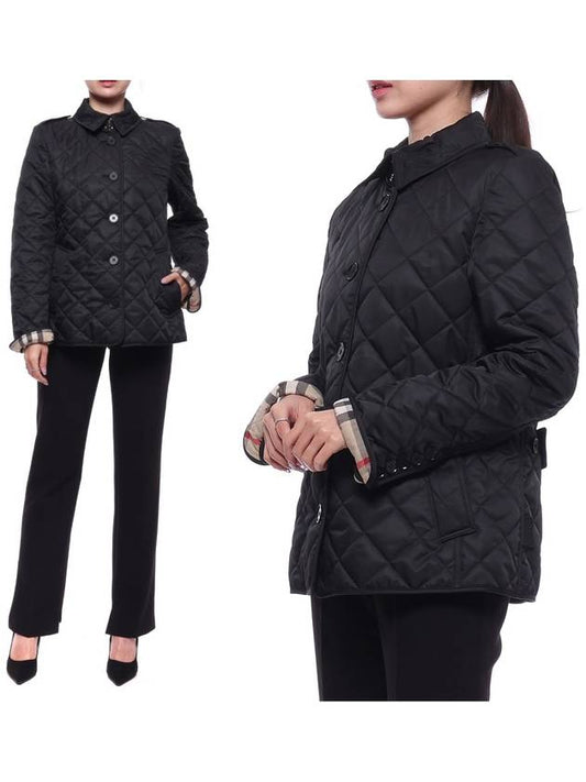 New Frankby Diamond Quilted Jacket Black - BURBERRY - BALAAN 2