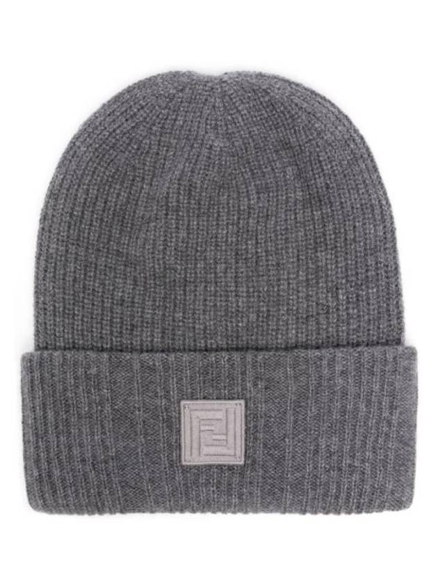 FF Patch Wool Beanie Grey - FENDI - BALAAN 1