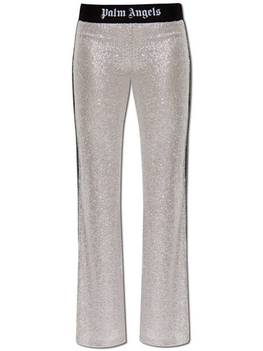 Palm Angels Sequin Trousers, Women's, Silver - PALM ANGELS - BALAAN 1