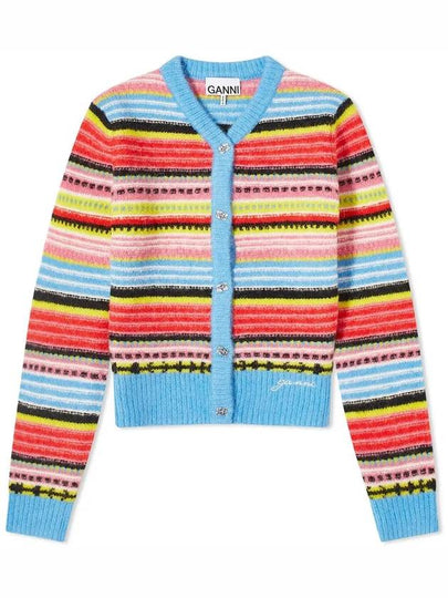 Soft Wool Stripe Cardigan - GANNI - BALAAN 2