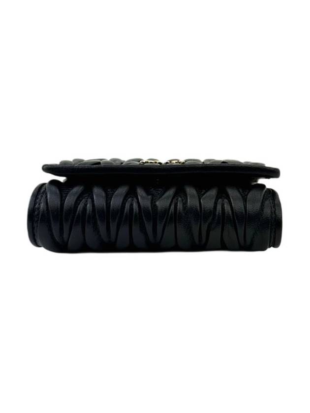 Matelasse Logo Nappa Leather Half Wallet Black - MIU MIU - BALAAN 5