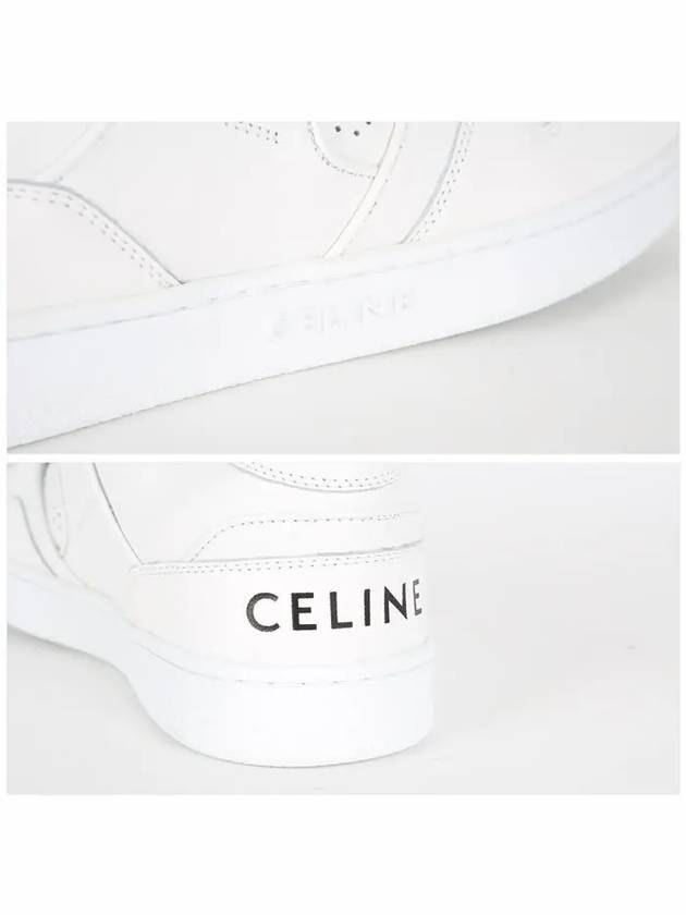 Men's Lace Up Calfskin Low-Top Sneakers Optic White - CELINE - BALAAN 6