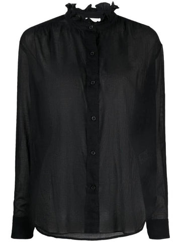 Gamble Organic Cotton Shirt Black - ISABEL MARANT ETOILE - BALAAN 1