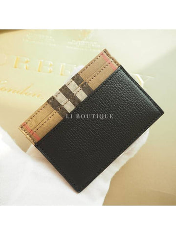 Check two tone card holder wallet brown unisex - BURBERRY - BALAAN 1