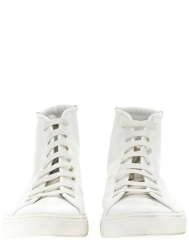 Malibu Mid Leather High Top Sneakers - SAINT LAURENT - BALAAN 3