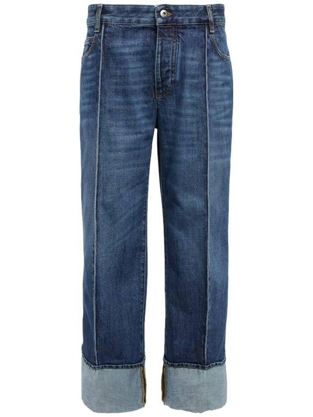 Curved Shape Denim Jeans Mid Blue - BOTTEGA VENETA - BALAAN 1