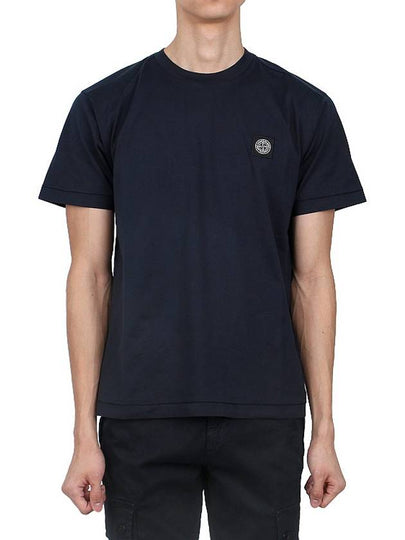 Logo Patch Short Sleeves T-Shirt Navy - STONE ISLAND - BALAAN 2