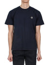 Logo Patch Short Sleeves T-Shirt Navy - STONE ISLAND - BALAAN 3