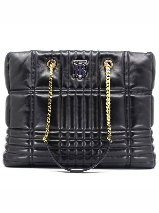 Lola Quilted Lambskin Medium Tote Bag Black - BURBERRY - BALAAN 2