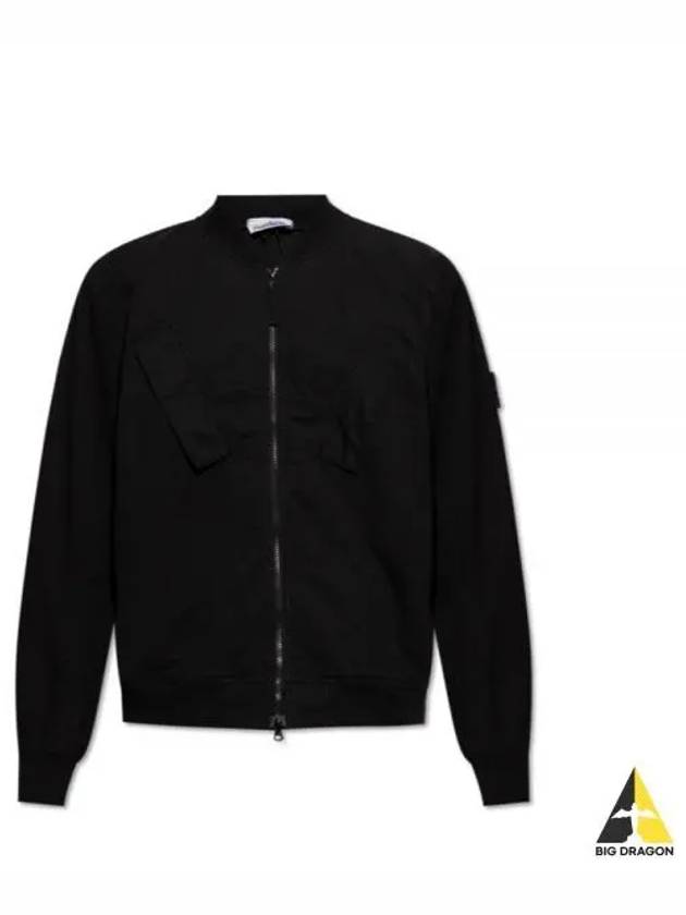 Compass Badge Bomber Jacket Black - STONE ISLAND - BALAAN 2