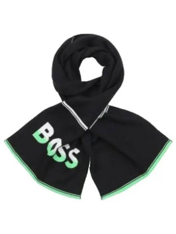 Boss Wool Color Block Logo Striped Scarf - HUGO BOSS - BALAAN 1