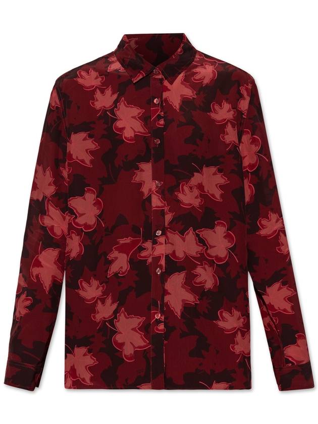 Maison Kitsuné Shirt With Print, Women's, Burgundy - MAISON KITSUNE - BALAAN 1