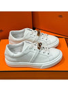 Women's Sneakers Calfskin Rose Gold Kelly Buckle White - HERMES - BALAAN 3