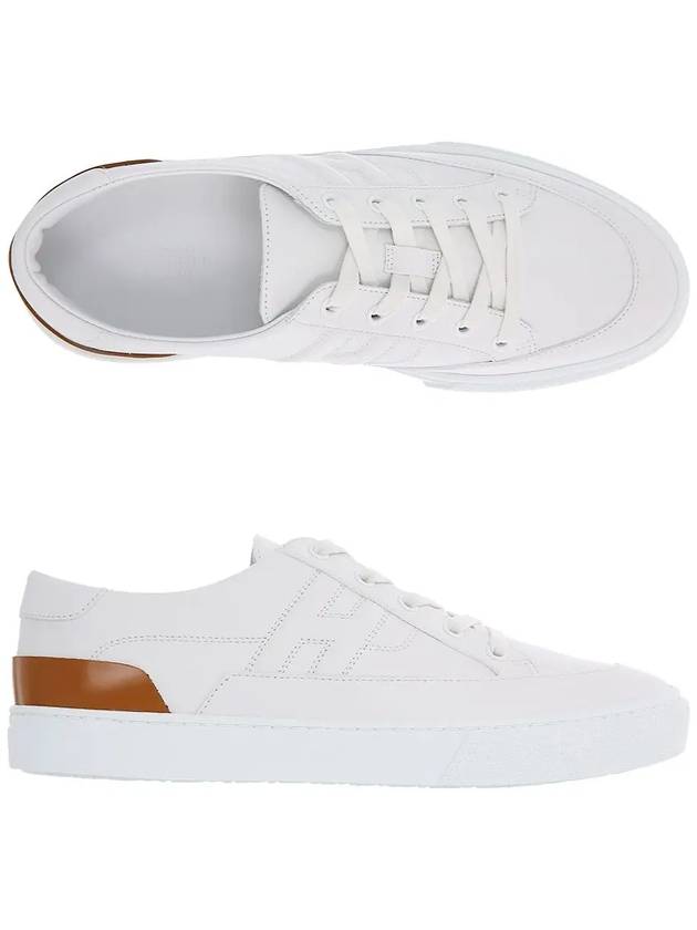 Men's Deep Leather Low Top Sneakers White - HERMES - BALAAN 2