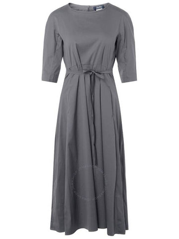 Max Mara Ladies Medium Grey Sonia Cotton-Blend Midi Dress, Brand Size 40 (US Size 6) - MAX MARA - BALAAN 1