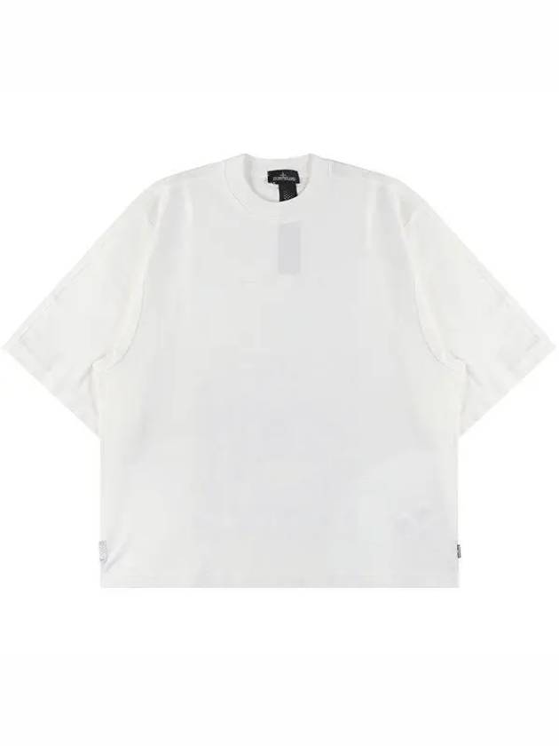 Shadow Project Graphic Interlock Mako Cotton Short Sleeve T-Shirt White - STONE ISLAND - BALAAN 2