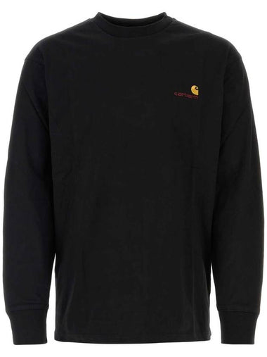 American Script Long Sleeve T-Shirt Black - CARHARTT WIP - BALAAN 1