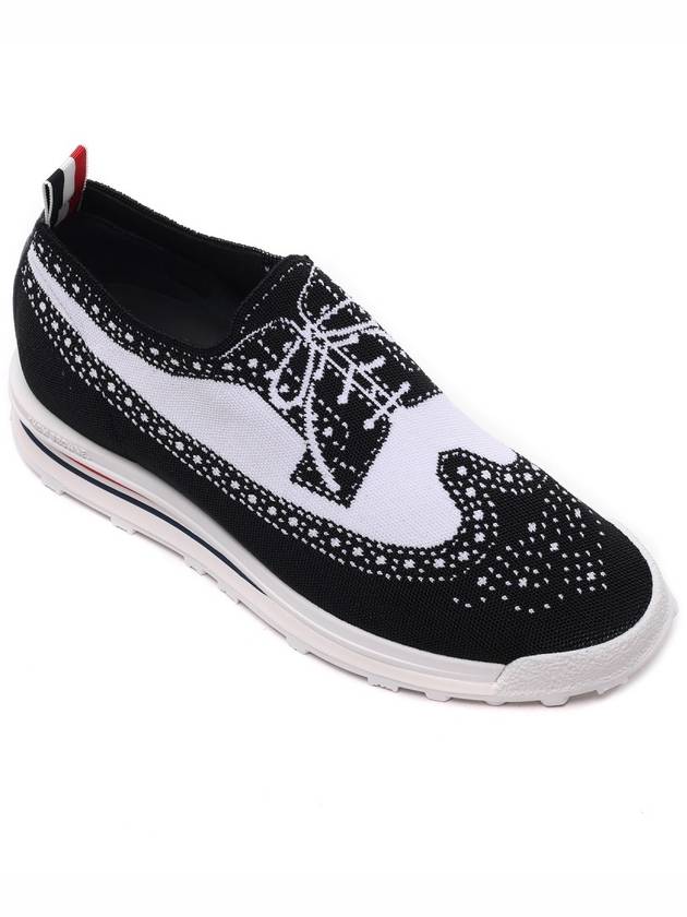 Tech Trompe L'oeil Long Wingtip Low Top Sneakers Black - THOM BROWNE - BALAAN 4