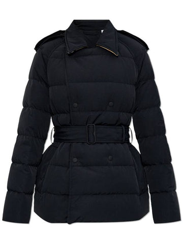 Burberry Down Jacket With Waist Belt Women s Black - BURBERRY - BALAAN 1