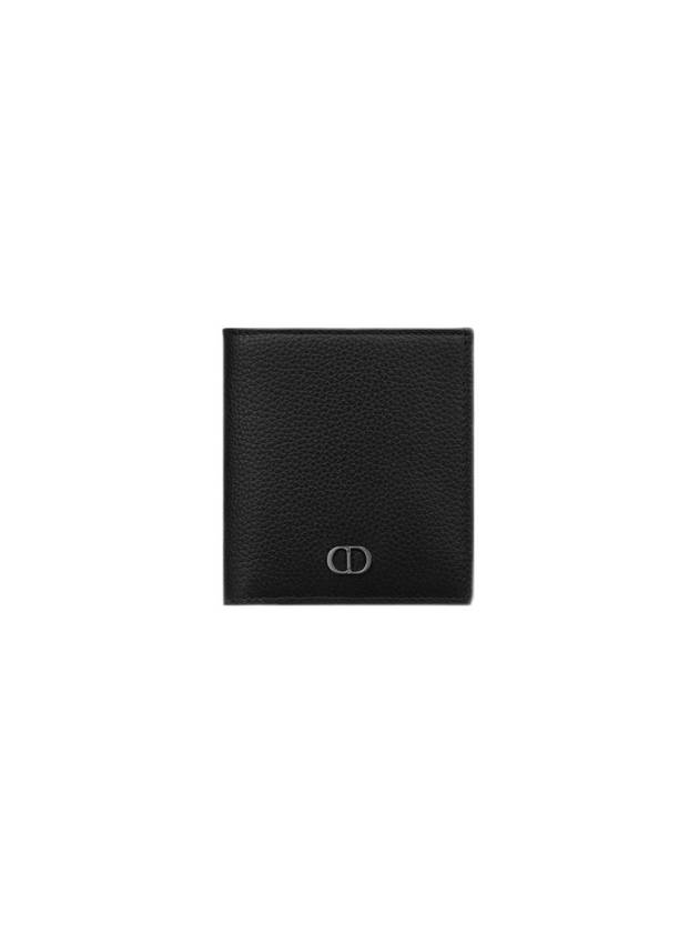 Vertical Grained Calfskin CD Icon Signature Half Wallet Black - DIOR - BALAAN 1