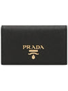 Saffiano Metal Logo Card Wallet Black - PRADA - BALAAN 3