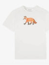 Fox Print Short Sleeve T-shirt White - MAISON KITSUNE - BALAAN 2