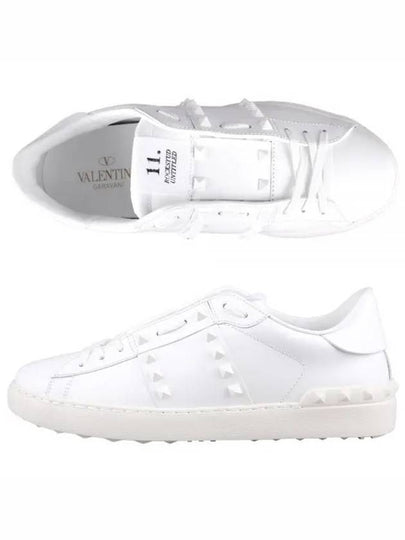 Rockstud Untitled Low Top Sneakers White - VALENTINO - BALAAN 2