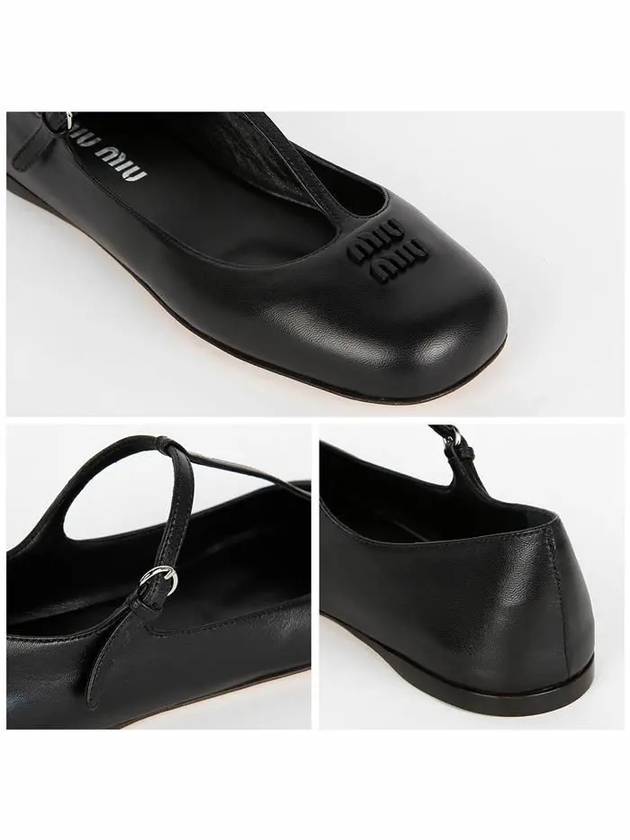 5F136E 011 F0002 Leather Ballerina Shoes - MIU MIU - BALAAN 5