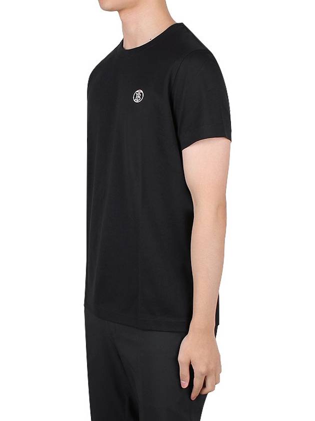 Embroidered Monogram Motif Cotton Short Sleeve T-Shirt Black - BURBERRY - BALAAN 4