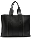 Large Woody Leather Tote Bag Black - CHLOE - BALAAN 1