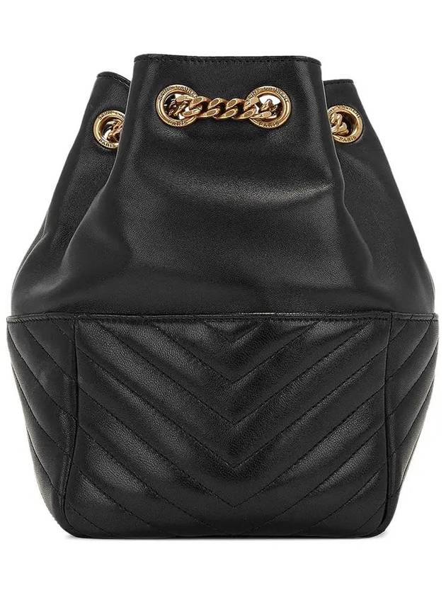 Gold Drawstring Chain Bucket Shoulder Bag Black - SAINT LAURENT - BALAAN 4