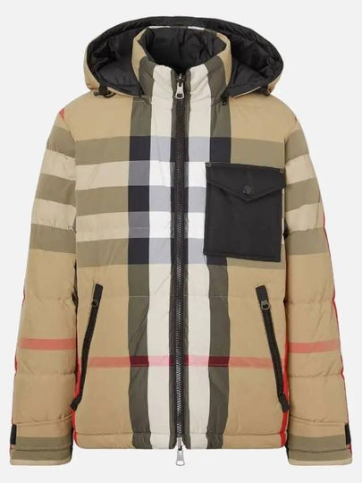 Reversible Check Nylon Jacket Padding Beige - BURBERRY - BALAAN 2