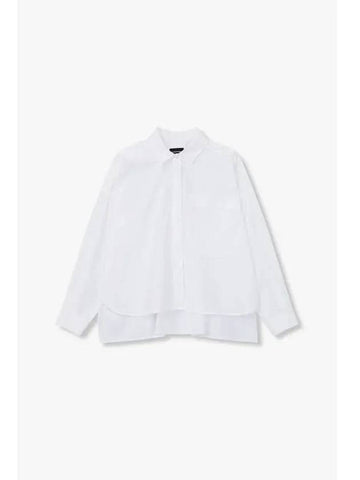 Women s Cotton Poplin Slit Shirt White - EMPORIO ARMANI - BALAAN 1