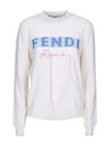 Logo Cashmere Blend Knit Top White - FENDI - BALAAN 2