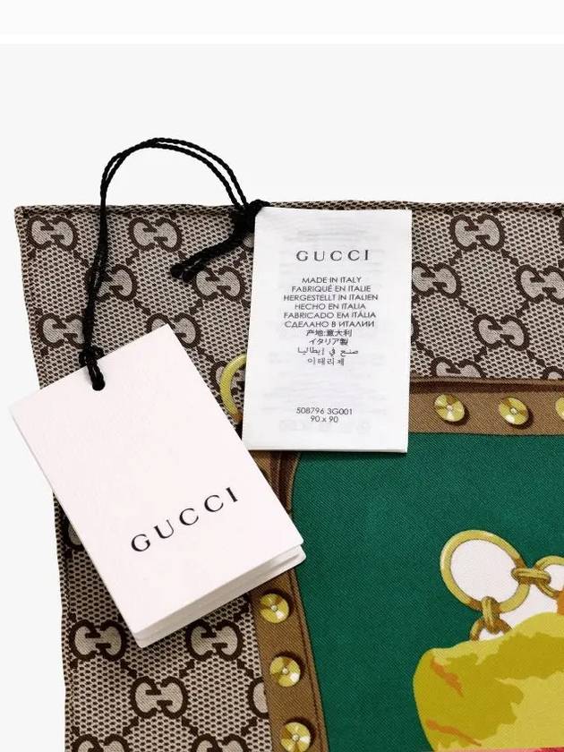 GG Flower Square Silk Scarf - GUCCI - BALAAN 4