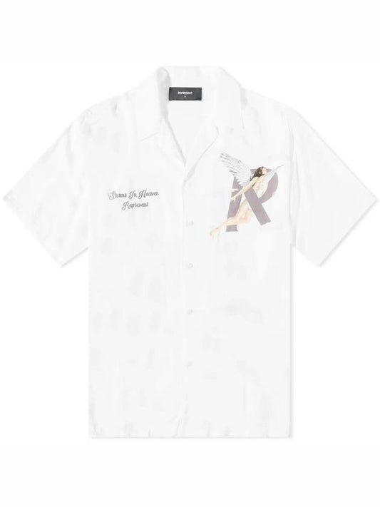 Men's Storms In Heaven Short Sleeve Shirt White - REPRESENT - BALAAN 1