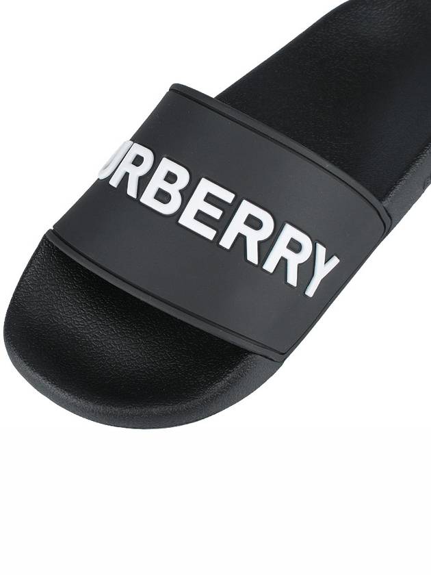 Logo Slippers Black - BURBERRY - BALAAN 8