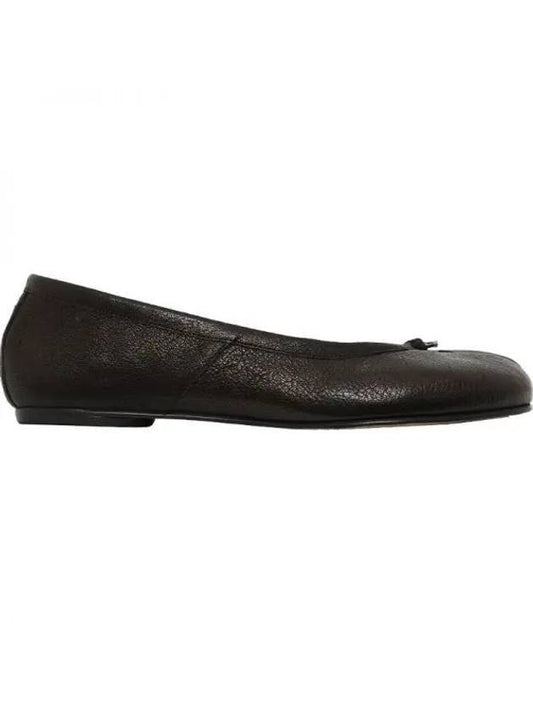Tabi Leather Flat Shoes Black - MAISON MARGIELA - BALAAN 1